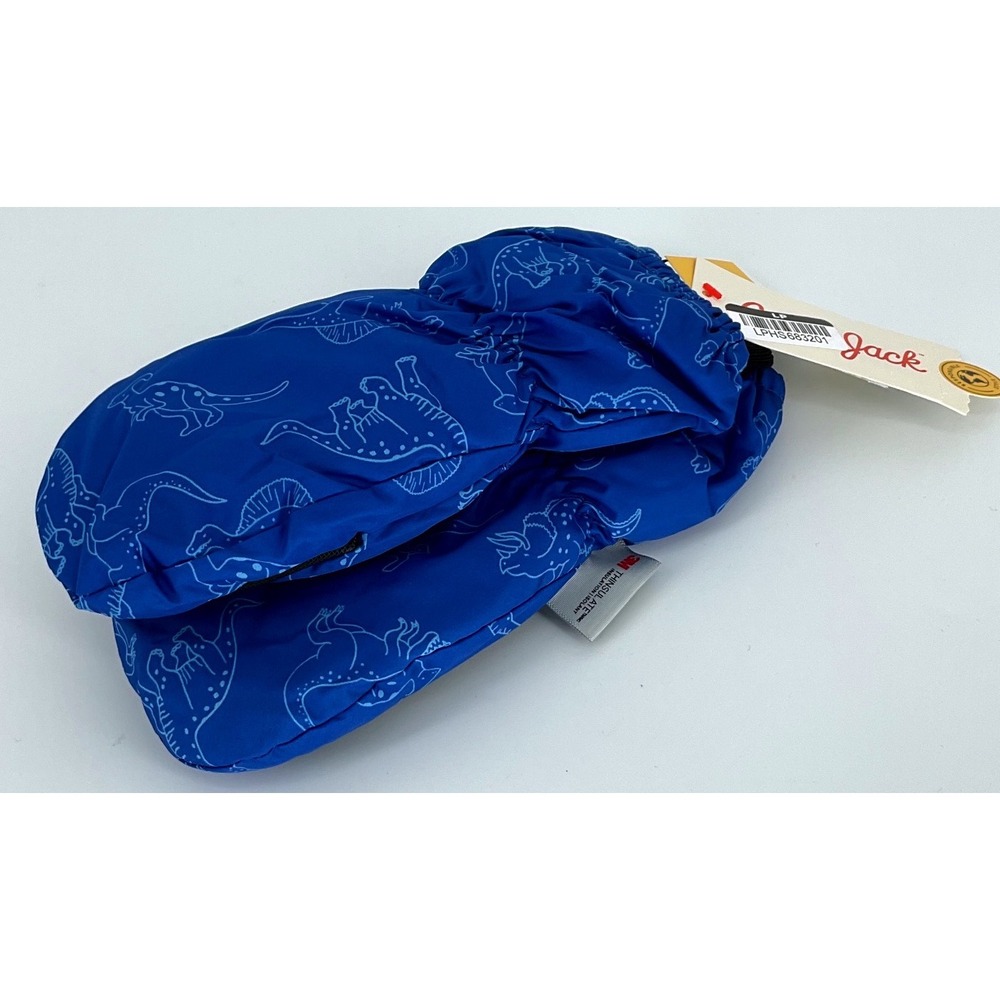 Cat & Jack Mittens Toddler Boys Blue Dinosaur Water Resistant 3M Thinsulate NWT